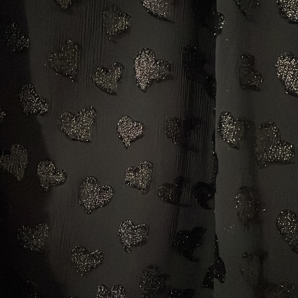 Alice + Olivia 'Bruden' Metallic Heart High/Low Tank black glitter sparkle m - Picture 4 of 10